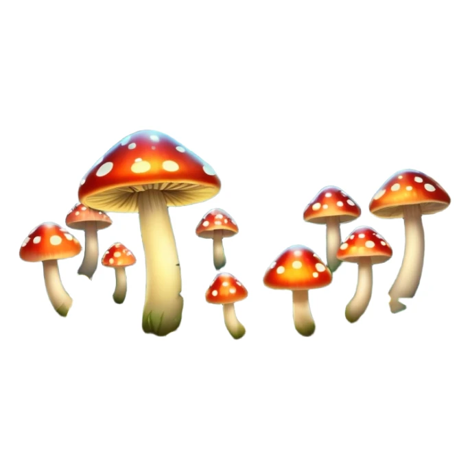 magical forest with glowing mushrooms and fireflies sticker