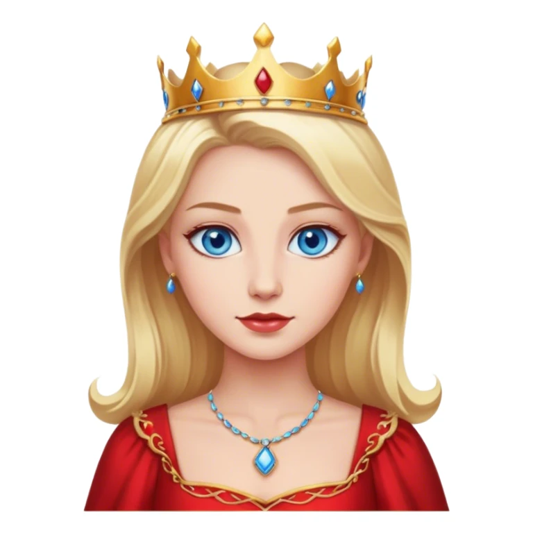 blonde queen blue eyes, red dress sticker
