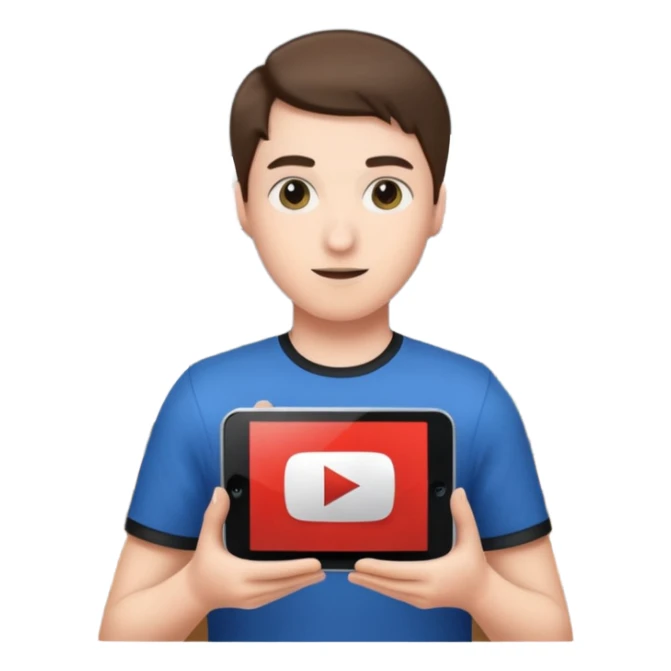 A person holding a YouTube play button in their gaming room sticker