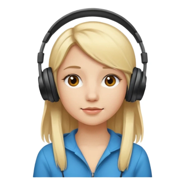 what emoji gril with hephones and blonde hair ? sticker