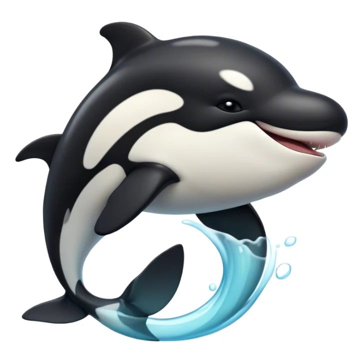 Cinematic Cute Yawning orca Portrait Emoji, Head tilted slightly with a dramatic, wide-open yawn, showcasing a sleek black-and-white body with gently relaxed fins and sleepy, half-closed eyes, Simplified yet irresistibly adorable features, highly detailed, glowing with a soft, cozy marine glow, high shine, relaxed yet expressive, stylized with a dash of whimsical deep-sea charm, soft glowing outline, capturing the essence of a drowsy yet affectionate orca that appears ready to stretch out in the waves for a nap! sticker