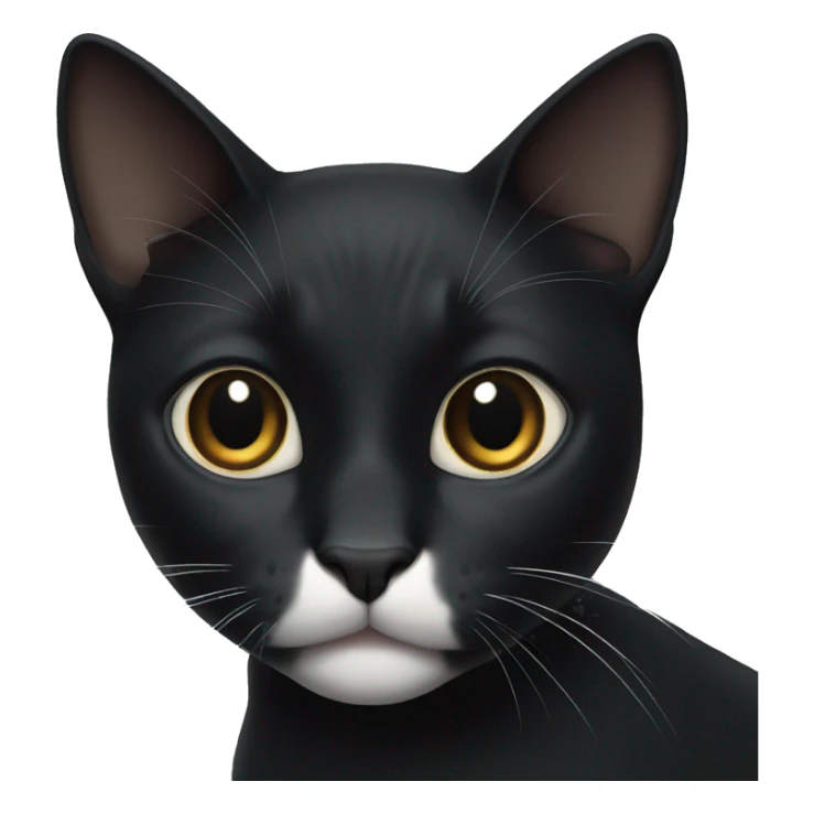 black cat with white neck and nose  sticker