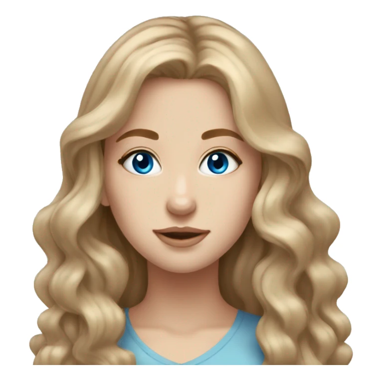 stunning white girl light brown hair blue eyes sticker