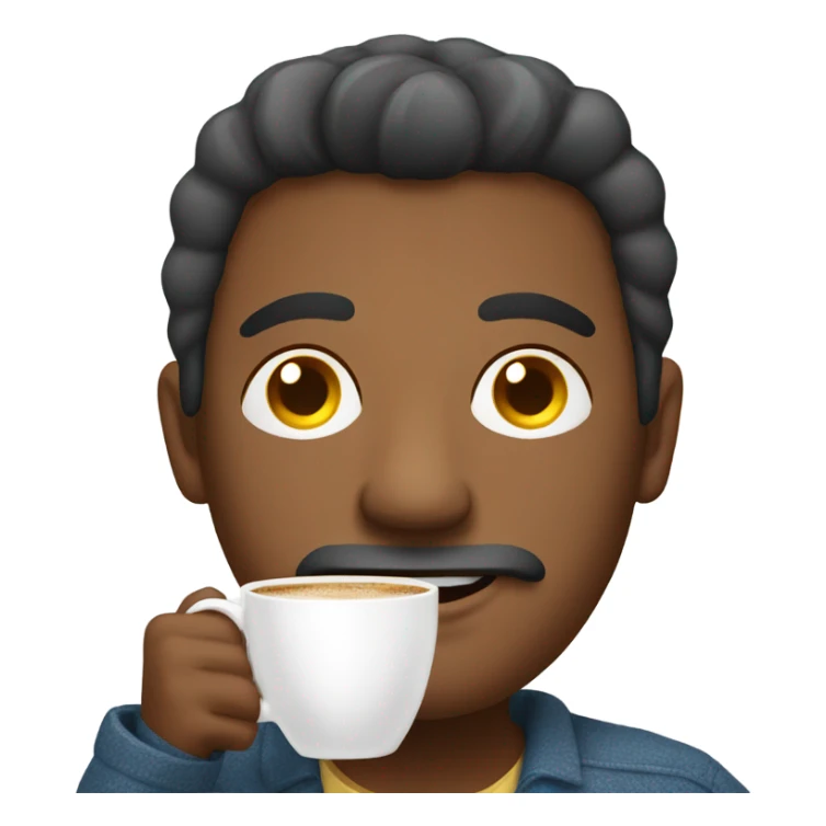 Colombian guy sitting on a chair drinking a coffee sticker