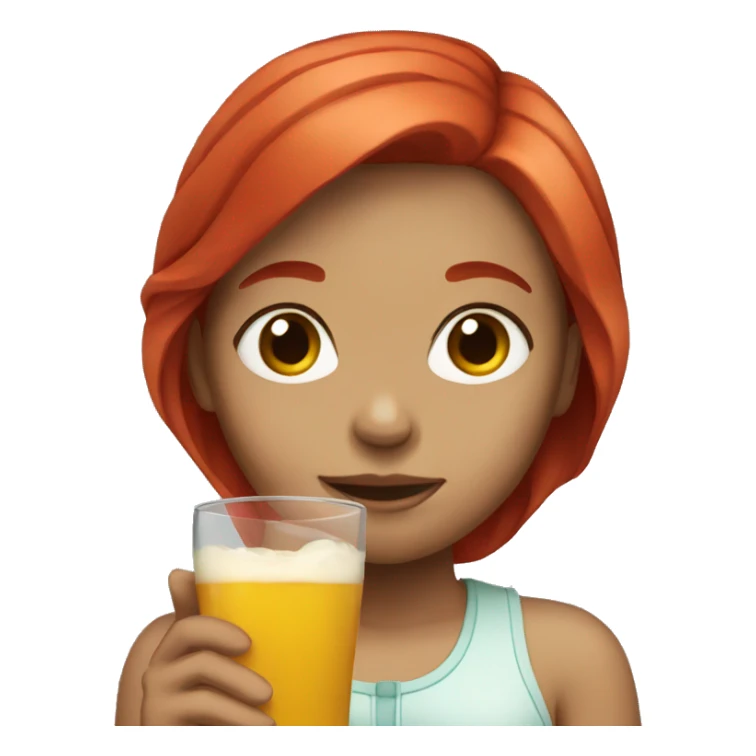 girl red hair drinking sticker