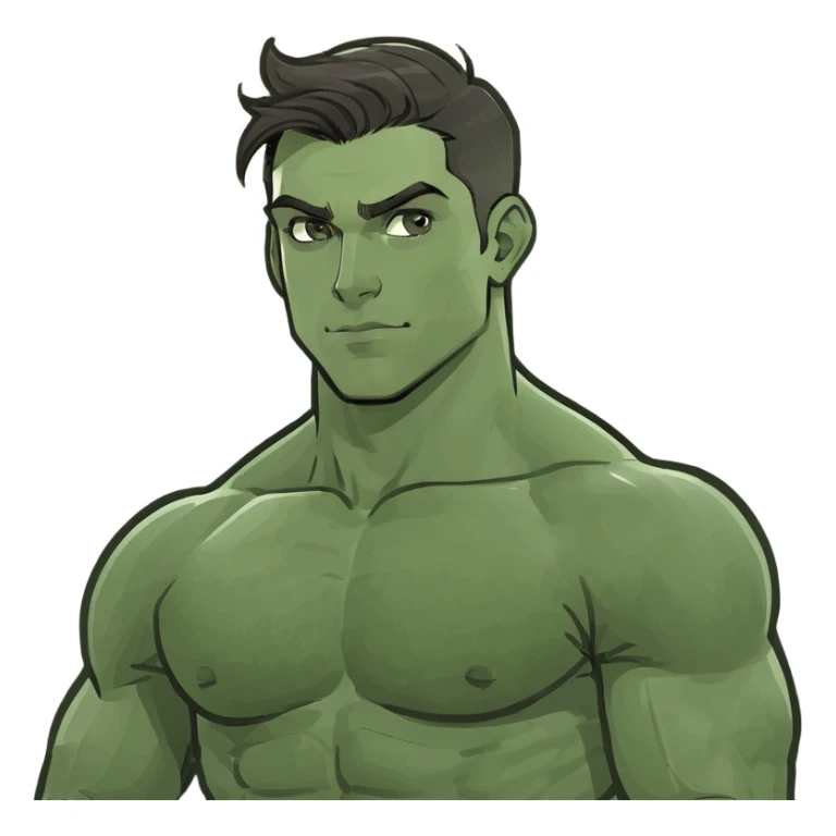 Athletic Tanned brunette male with abs and big arms sticker