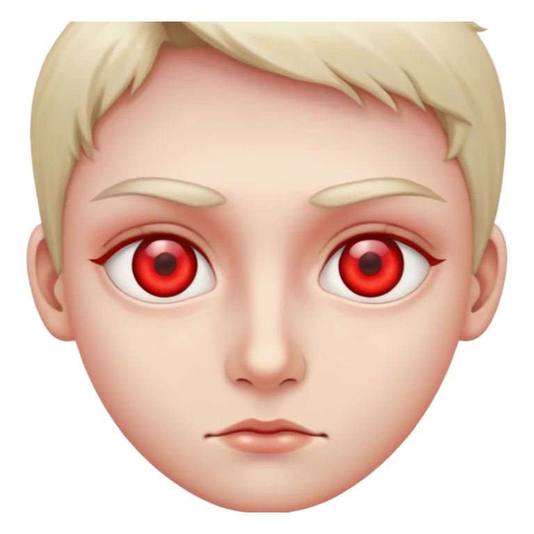 A very close intense red eye sticker