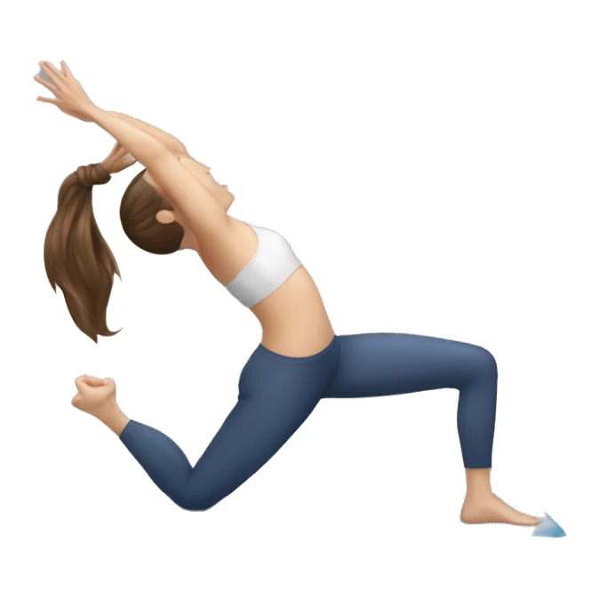 White girl brunette hair doing yoga sticker