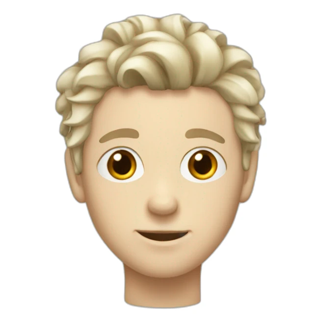 White boy thin and messy hairstyle  sticker