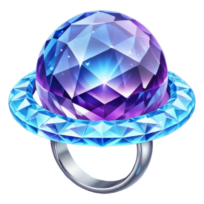 planet, Crystal Planet, surface covered in glowing crystals, have ring sticker
