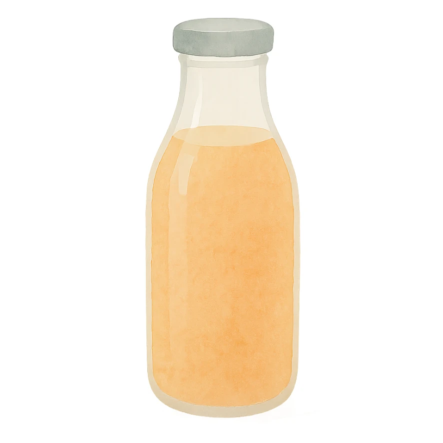 a bottle of orange juice sticker