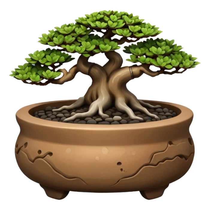 Shohin Shallow dark Flintstone’s bonsai pot sticker