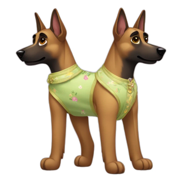 Malinois dog with dress sticker