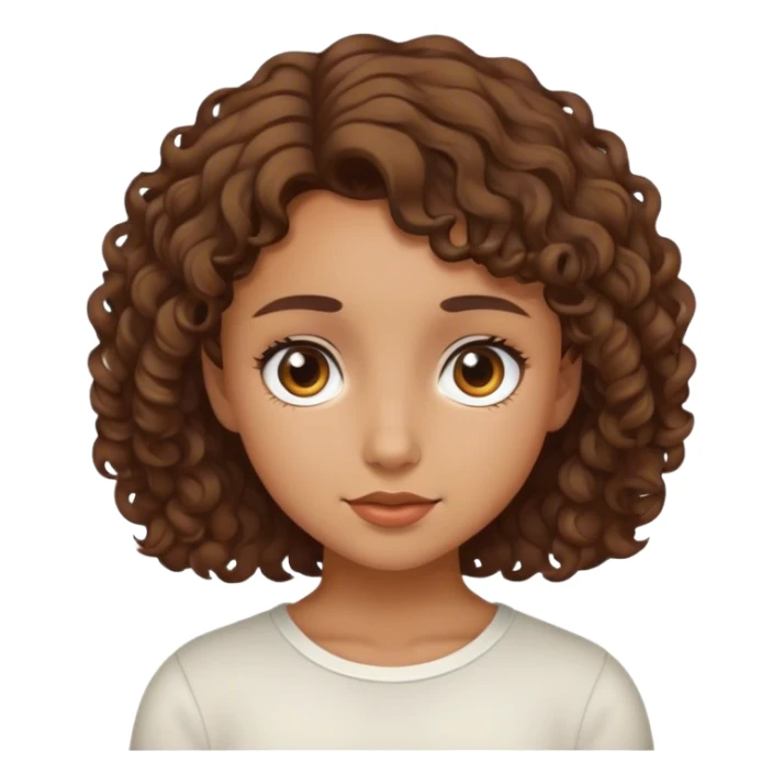 Girl with short curly hair a kid  sticker