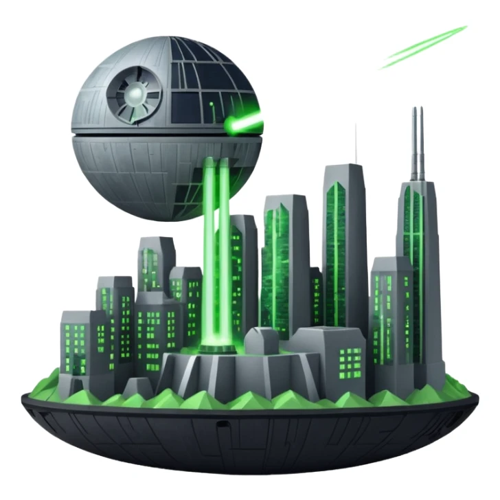 Death star firing at usa sticker