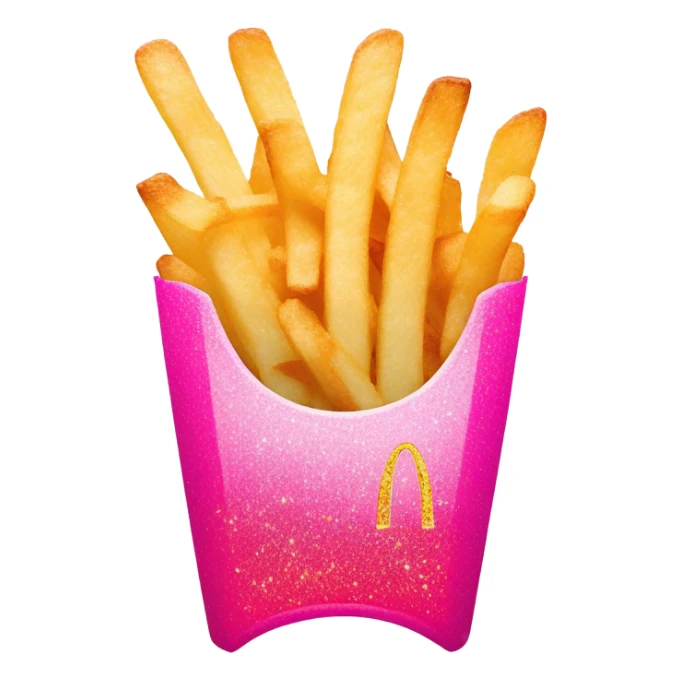 Pink ombre McDonald’s fries with glitter  sticker