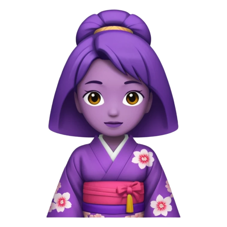 purple person no face cube face japan sticker