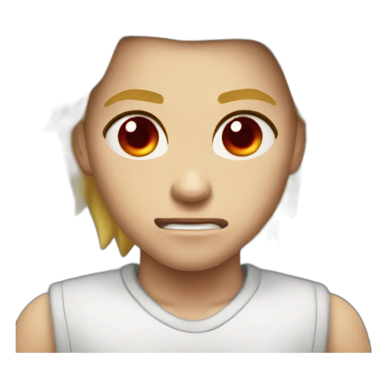 Angry dark poney red eyes blond hair sticker