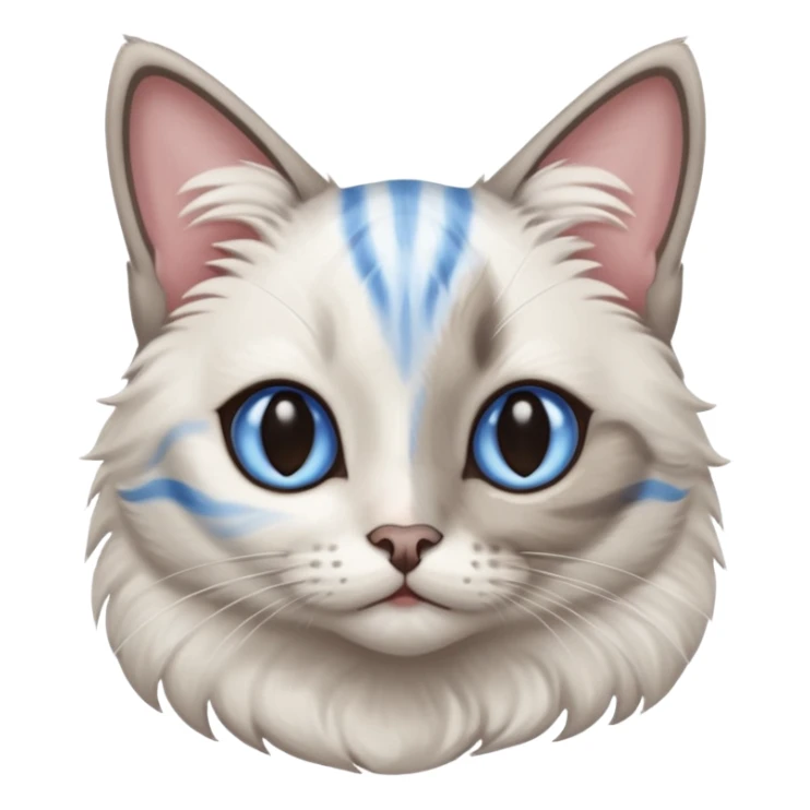 white and gray striped cat with blue eyes sticker