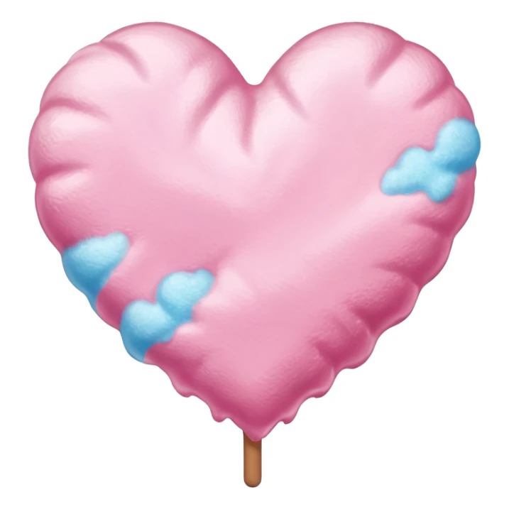 Cotton Candy, Heart-Shaped Cotton Candy – soft pink heart form with sparkle  sticker