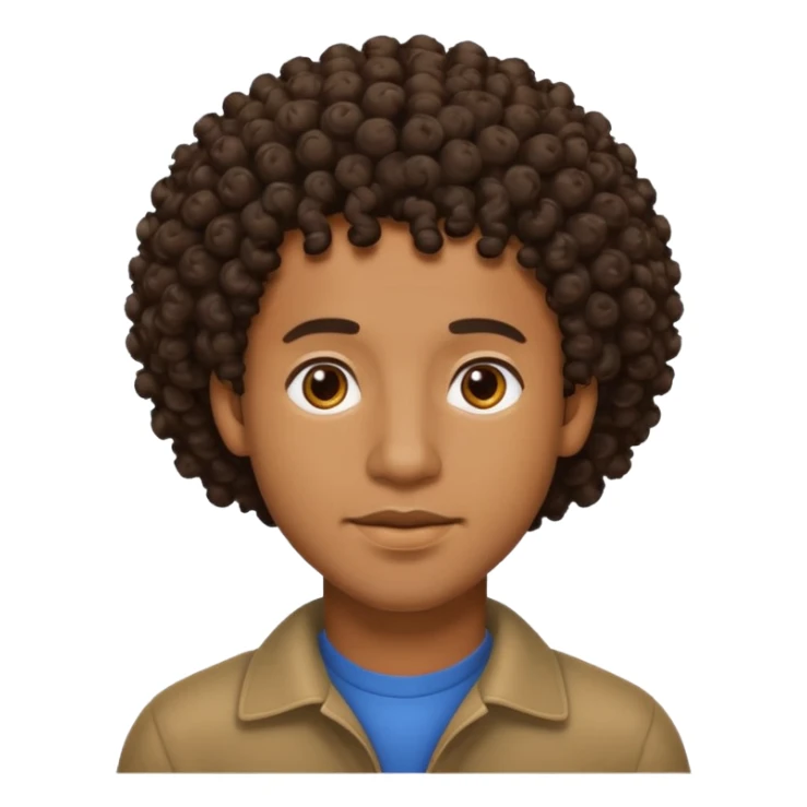 black guy with curly hair sticker