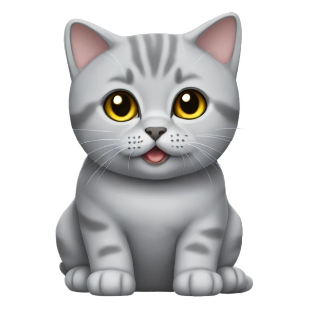 British shorthair grey cute kitty sticker