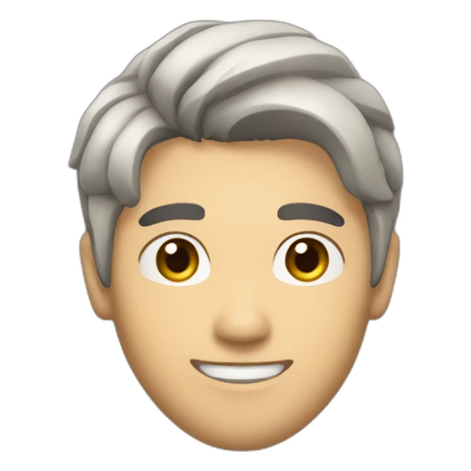 Asian man with a low taper, medium hair length, and slightly bleached hair. Very handsome sticker