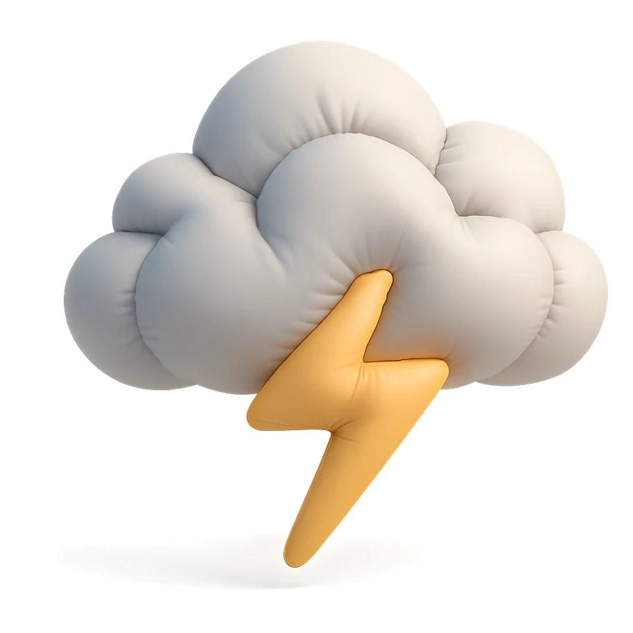 thunderstorm cloud with lightning sticker