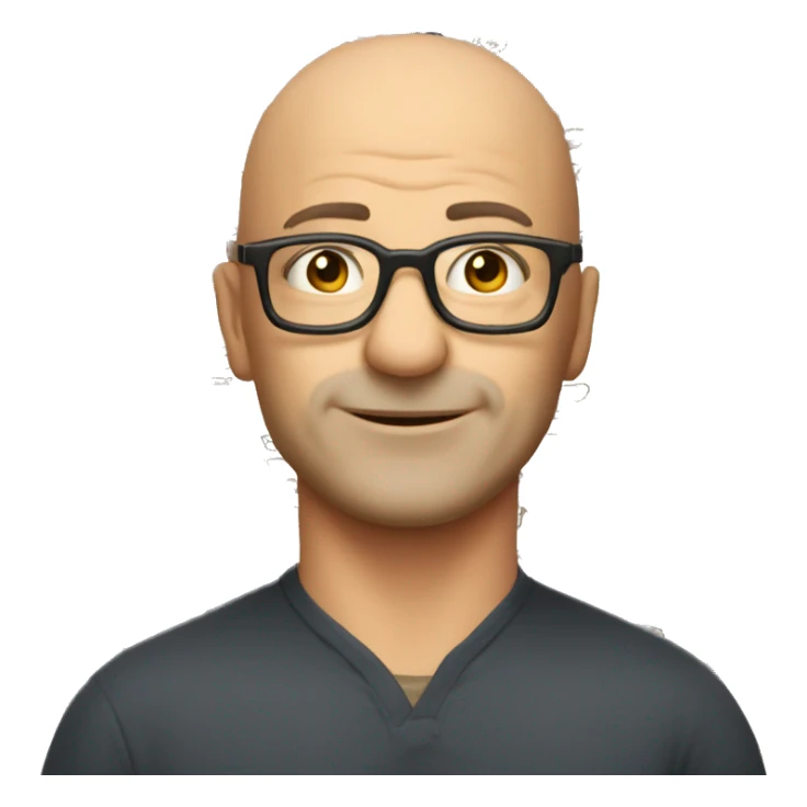 Bald man around 40 years old in a vintage glasses sticker