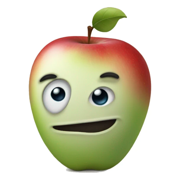 Apple with a little hat on sticker