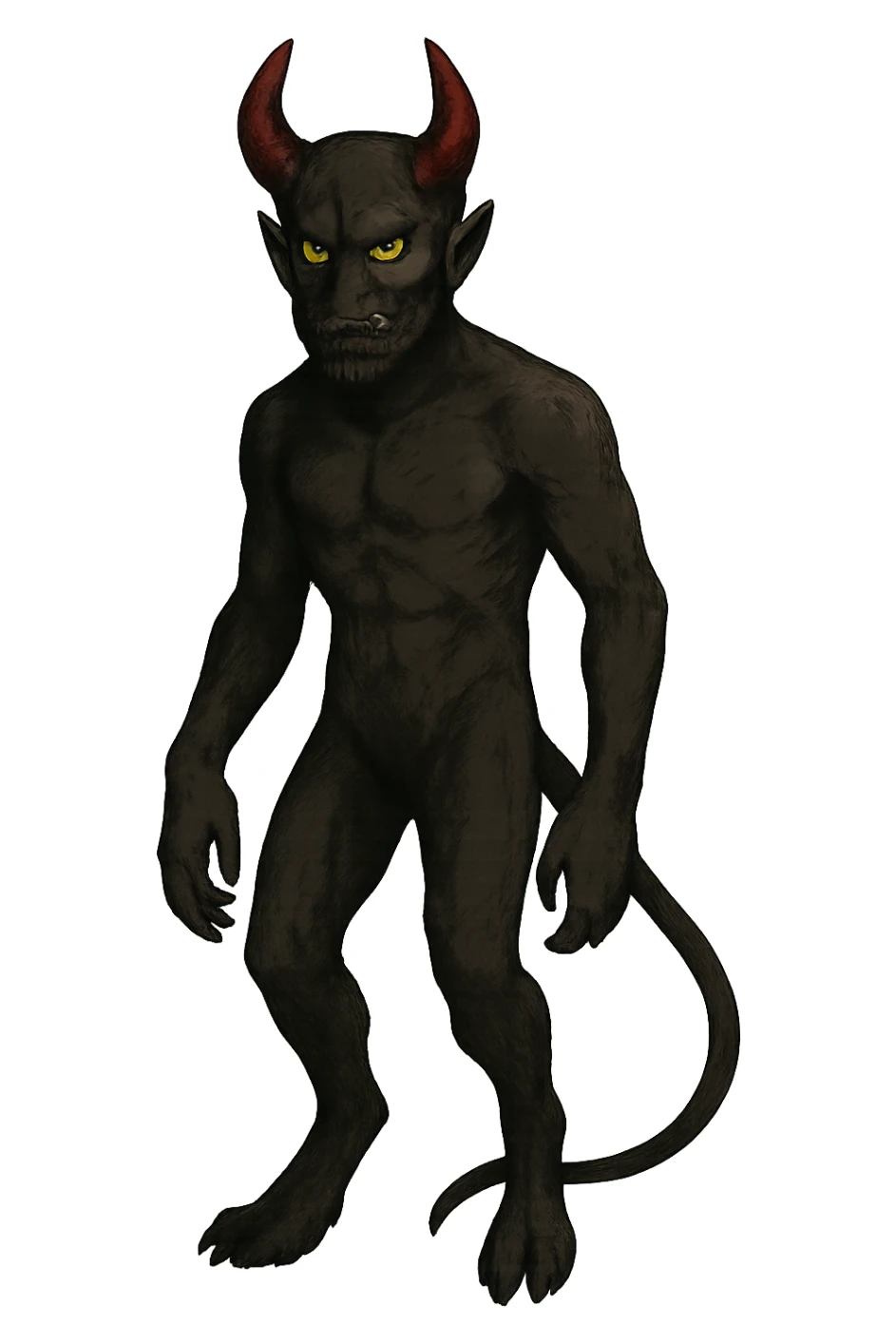 Extract the Demon character (second from right, red horns) from the image as a separate image with a transparent background, preserving the original style and quality. sticker