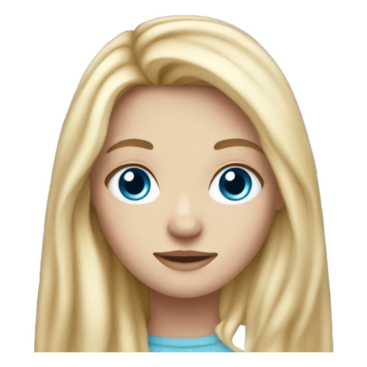 White girl with blue eyes and long blonde hair  sticker