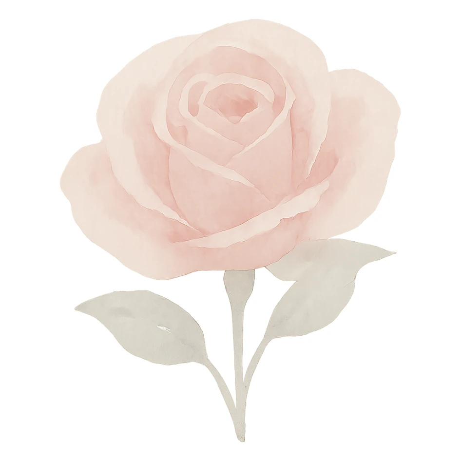 pastel pink rose, soft watercolor, dreamy sticker