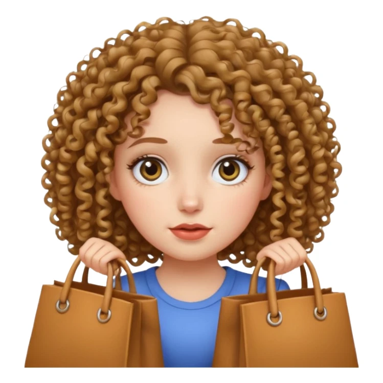 Curyl hair girl with bags sticker