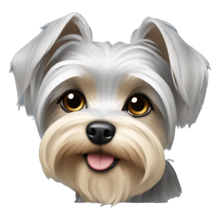 Grey Maltese Yorkie mix sticker