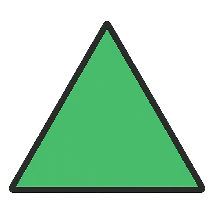 a green equilateral triangle without border sticker