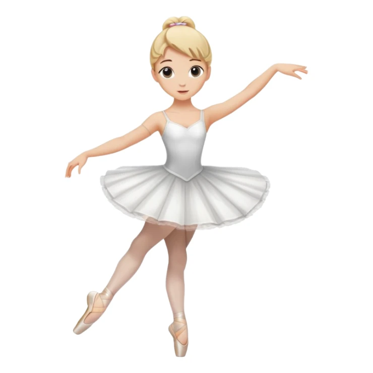 female ballet dancer, blond hair, white dress, standing on tiptoe sticker