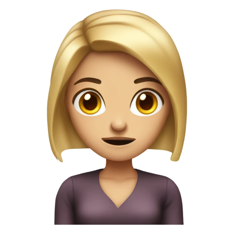 Angry coquette girl straight hair sticker