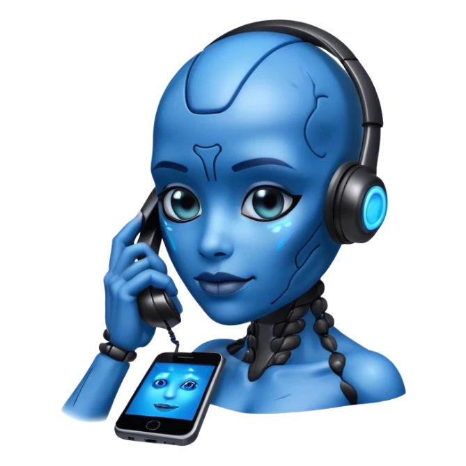 AI companion on the phone  sticker