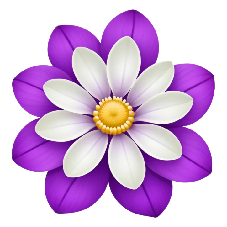 White flower and a purple flower sticker