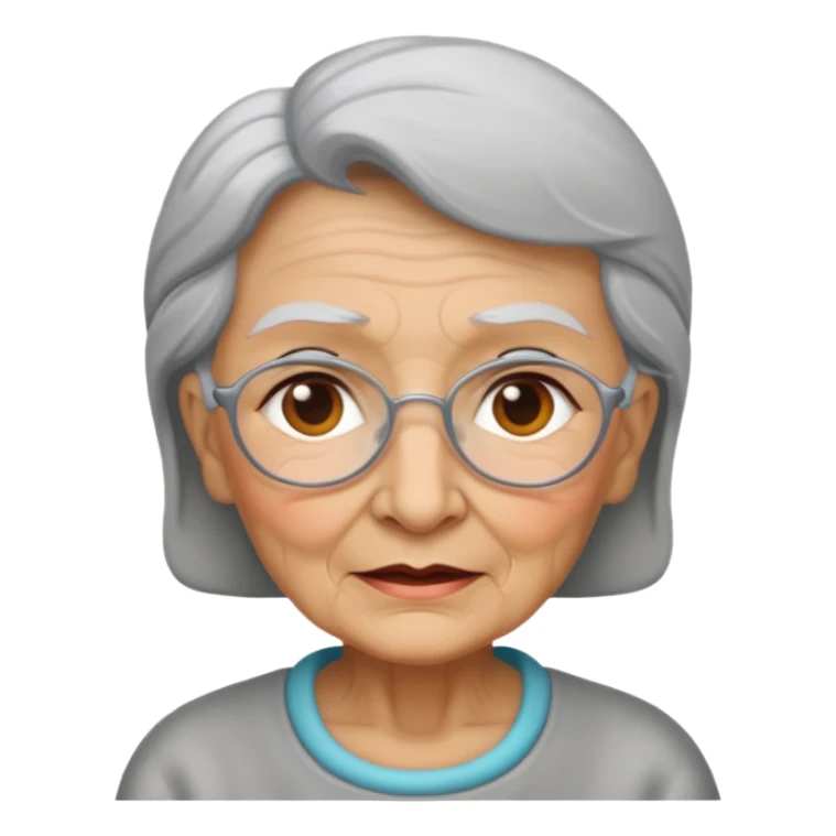 gray metal painted grandma face included sticker