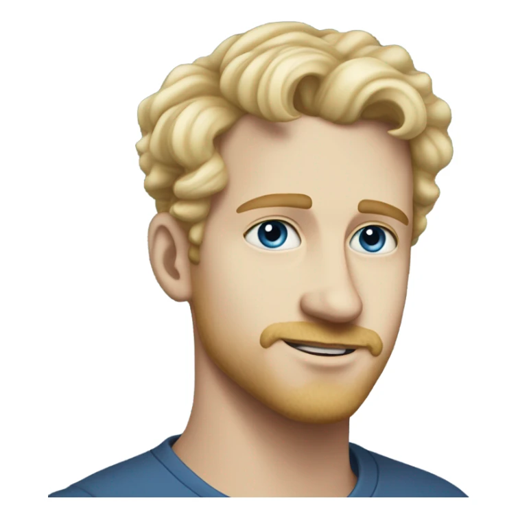 3/4 profile light curl blonde 30yo man blue eyed pale skin sticker