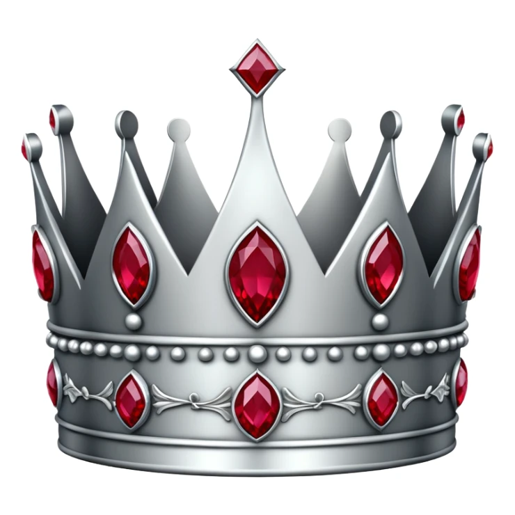 Men's silver crown with red rubies, regal and masculine design sticker