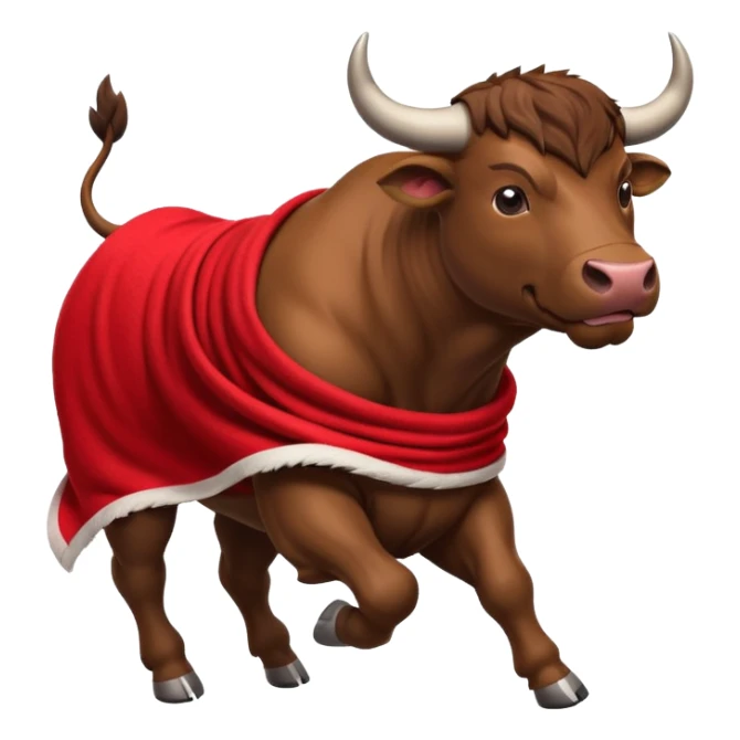 No more ephasis on the bull running past the red towel sticker