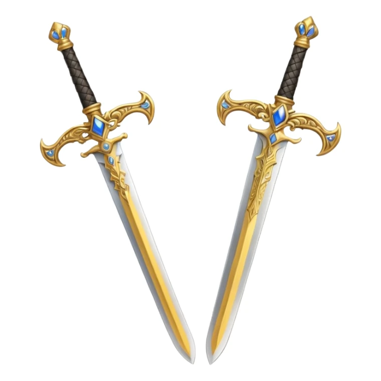 Two Golden royal swords with gold blades sticker