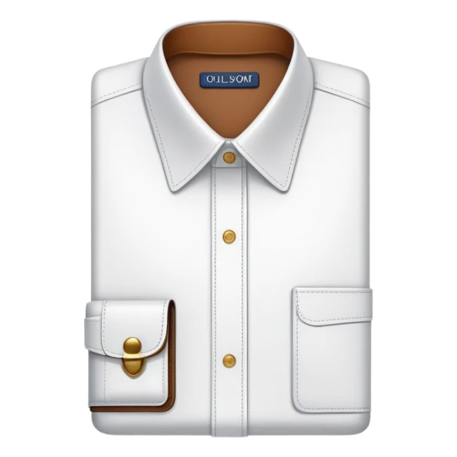 Folded collared shirt with style planner, professional outfit organization sticker