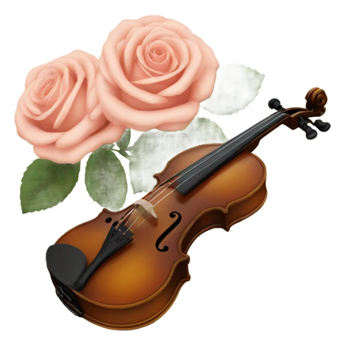 vintage violin and beige roses sticker