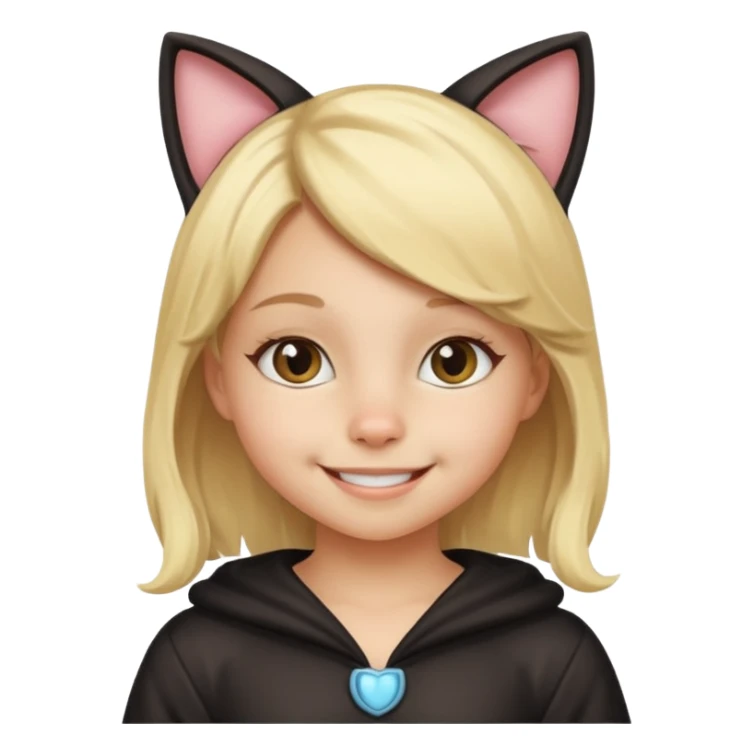 blonde girl kid in cat costume sticker