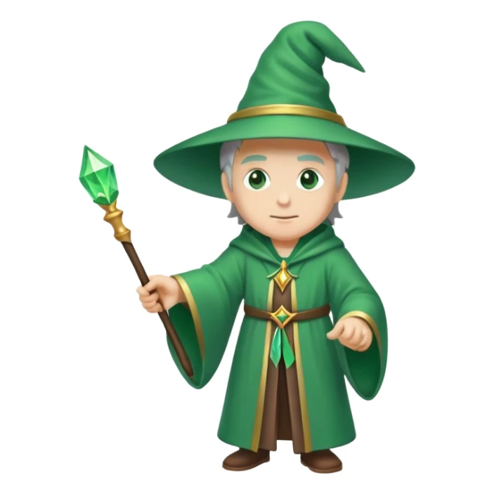 Wizard of Emerald City with green robe and magic wand sticker
