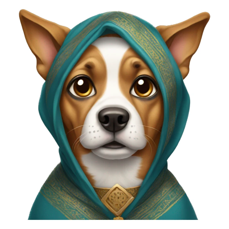 Dog with arabic clothes sticker